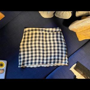 Blue and White Plaid Skirt